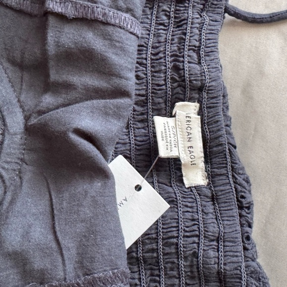 American Eagle Outfitters Black Tie-Shoulder Cropped Tank - Picture 3 of 4